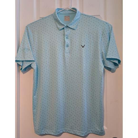 NWOT Callaway Golf Polo Mens L Chevron Print Performance BEAUTIFUL PATTERN! - Picture 2 of 7